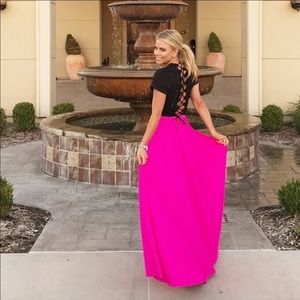 Hot Pink Floor Length Skirt